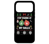 Carcasa para iPhone 17 Pro MAX Stop Starring At My Balls -Meme Navideño Divertido con Bolas