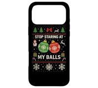 Carcasa para iPhone 17 Pro MAX Stop Starring At My Balls -Meme Navideño Divertido con Bolas