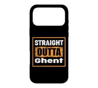 Carcasa para iPhone 17 Pro MAX Straight Outta Ghent Bélgica Retro Envejecido Vintage Humor