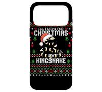 Carcasa para iPhone 17 Pro MAX Suéter Feo navideño con Texto en inglés All I Want California Kingsnake