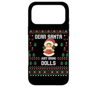 Carcasa para iPhone 17 Pro MAX Suéter navideño Dear Santa Dolls Ugly Xmas Dolls, Amantes de los Juguetes