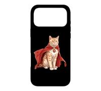 Carcasa para iPhone 17 Pro MAX Superhéroe Gato Naranja Capa Roja Super Hero Gato Gatito Gatito