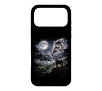 Carcasa para iPhone 17 Pro MAX Tapir Aullando a la Luna Selva Lluvia Bosque Noche