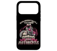 Carcasa para iPhone 17 Pro MAX Tatuaje Mamá Biker Chick Nunca Subestimar Motocicleta Mamá