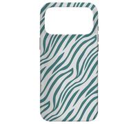 Carcasa para iPhone 17 Pro MAX Teal Green Grey Wavy Tribal Lines Free Strokes Pattern