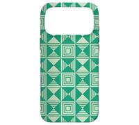 Carcasa para iPhone 17 Pro MAX Teal Green Square Triangle Geometric Tessellation Pattern