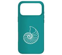 Carcasa para iPhone 17 Pro MAX Teal Minimalista Nautilus Shell Line Art Ocean