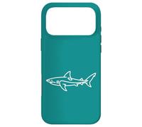 Carcasa para iPhone 17 Pro MAX Teal Shark Line Art Minimalista Surfer