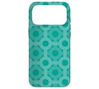 Carcasa para iPhone 17 Pro MAX Teal Turquoise Circles Lines Hexagonal Oceanic Pattern