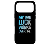 Carcasa para iPhone 17 Pro MAX Texto Divertido Gente Divertida Mi Mala Suerte Funciona Horas Extras