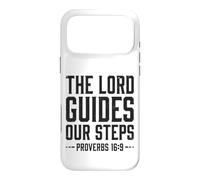 Carcasa para iPhone 17 Pro MAX The Lord Guides Our Steps Proverbios 16:9 Versículo de la Biblia