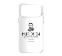 Carcasa para iPhone 17 Pro MAX Theodore Roosevelt Patriotismo Cita Impresión Negra