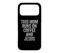 Carcasa para iPhone 17 Pro MAX This Mom Runs on Coffee and Jesus Funny