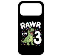 Carcasa para iPhone 17 Pro MAX Three Rawr I'm 3 Years Old T Rex Dinosaur 3er Birthday Boys