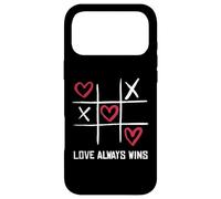 Carcasa para iPhone 17 Pro MAX Tic TAC Toe 3 en una Fila Divertido Día de San Valentín Love Always Wins