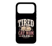Carcasa para iPhone 17 Pro MAX Tired Cat Mom Club Vintage Agotado Divertido Gráfico