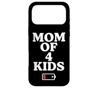 Carcasa para iPhone 17 Pro MAX Tired Mom of 4 Kids Mother of Four Children Low Battery