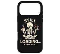 Carcasa para iPhone 17 Pro MAX Todavía Cargando Cansado Groggy Esqueleto Café Divertido Diseño Meme