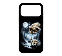 Carcasa para iPhone 17 Pro MAX Tortuga Sulcata Aullando a la Luna 90's Retro