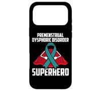 Carcasa para iPhone 17 Pro MAX Trastorno disfórico premenstrual PMDD Cinta Verde Azulado superhéroe