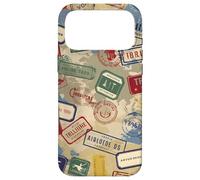 Carcasa para iPhone 17 Pro MAX Travel Stamps Vibrant Stylish Summer Theme World Map