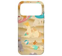 Carcasa para iPhone 17 Pro MAX Tropical Summer Sandy Beach Dogs Cute Caniche Chihuahua Puppy