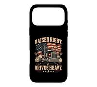 Carcasa para iPhone 17 Pro MAX Truck Driver Dad Patriotic American Flag Trucker Día del Padre