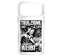 Carcasa para iPhone 17 Pro MAX True Crime and Cats Purrfect Alibi Funny Cat Lover Dueño