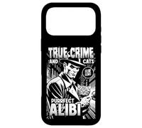 Carcasa para iPhone 17 Pro MAX True Crime and Cats Purrfect Alibi Funny Cat Lover Dueño