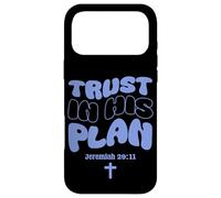 Carcasa para iPhone 17 Pro MAX Trust In His Plan Jeremiah Biblia Verso Retro Groovy Word Art