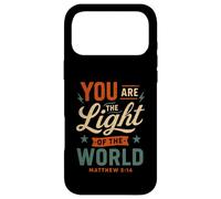 Carcasa para iPhone 17 Pro MAX Tú Eres la luz del Mundo Mateo 5 14 Fe Cristiana