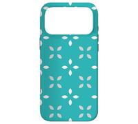 Carcasa para iPhone 17 Pro MAX Turquoise Leaves Floral Snowflakes Symmetry Minimal Pattern