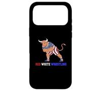 Carcasa para iPhone 17 Pro MAX USA Bull Wrestling Red White Wrestling