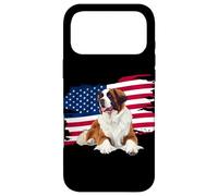 Carcasa para iPhone 17 Pro MAX USA Flag 4th July American Patriotic Saint Bernard Lover