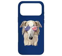 Carcasa para iPhone 17 Pro MAX USA Flag 4th July Fourth American Sunglasses Borzoi Lover