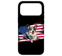Carcasa para iPhone 17 Pro MAX USA Flag 4th of July Fourth Independence Blue Merle Corgi