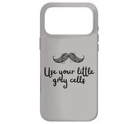 Carcasa para iPhone 17 Pro MAX Use Your Little Grey Cells Poirot Quote Bigote