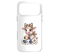 Carcasa para iPhone 17 Pro MAX Vaca con Taza De Café Kawaii