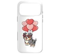 Carcasa para iPhone 17 Pro MAX Valentines Day Heart Balloons Blue Merle Australian Shepherd
