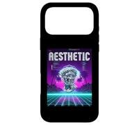 Carcasa para iPhone 17 Pro MAX Vaporwave Aesthetic Bust Grid Palm Tree 80s Retro