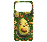 Carcasa para iPhone 17 Pro MAX Vegetable Pattern and Happy Face For Vegan Mom Cute Avocado