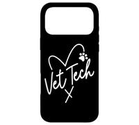 Carcasa para iPhone 17 Pro MAX Vet Tech con Huella de corazón y Pata de Perro Técnico Veterinario