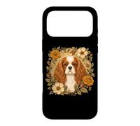 Carcasa para iPhone 17 Pro MAX Vintage Flowers Red White Cavalier King Charles Spaniel Dog