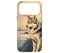 Carcasa para iPhone 17 Pro MAX Vintage Japonés Paisaje & White Wolf Kanji