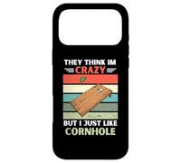 Carcasa para iPhone 17 Pro MAX Vintage Piensan Que Estoy Loco Pero Me Gusta Cornhole