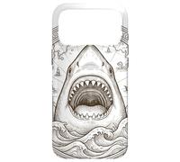 Carcasa para iPhone 17 Pro MAX Vintage Shark Compass Ocean Explorer - Mapa náutico