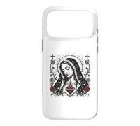 Carcasa para iPhone 17 Pro MAX Virgen María Sagrado Corazón Cristiano Gótico Rosas Católicas