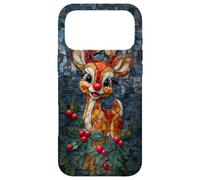 Carcasa para iPhone 17 Pro MAX Vitral de Reno de Navidad Estética de Vacaciones