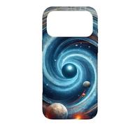 Carcasa para iPhone 17 Pro MAX Vórtice cósmico con Portal Agujero de Gusano Negro y Agujero Blanco