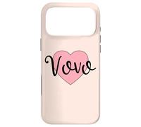 Carcasa para iPhone 17 Pro MAX Vovo Portuguesa Grandma Grandmother Pink Heart Simple Vovo